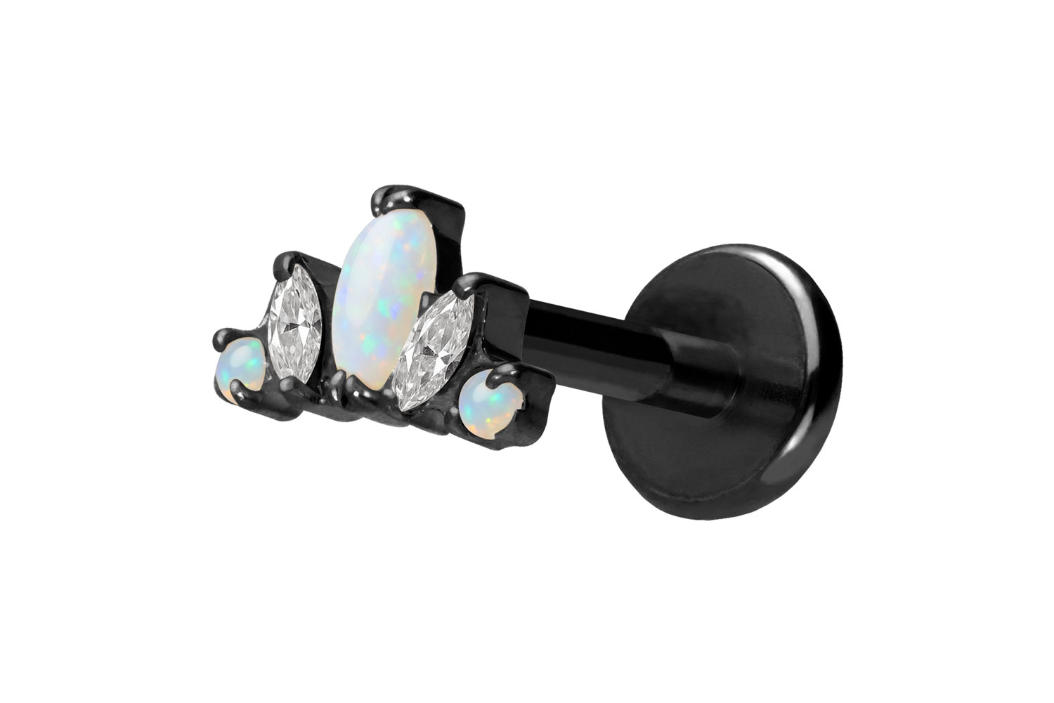Titan Labret Piercing mit Push Fit LOTUSBLÜTE